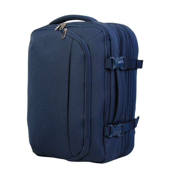 Rucsac de călătorie extensibil BONTOUR FlexiGo, dimensiune WizzAir 40x30x20cm bagaj de mână, albastru