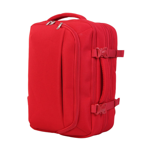 Rucsac de călătorie extensibil BONTOUR FlexiGo, dimensiune WizzAir 40x30x20cm bagaj de mână, culoare roșie