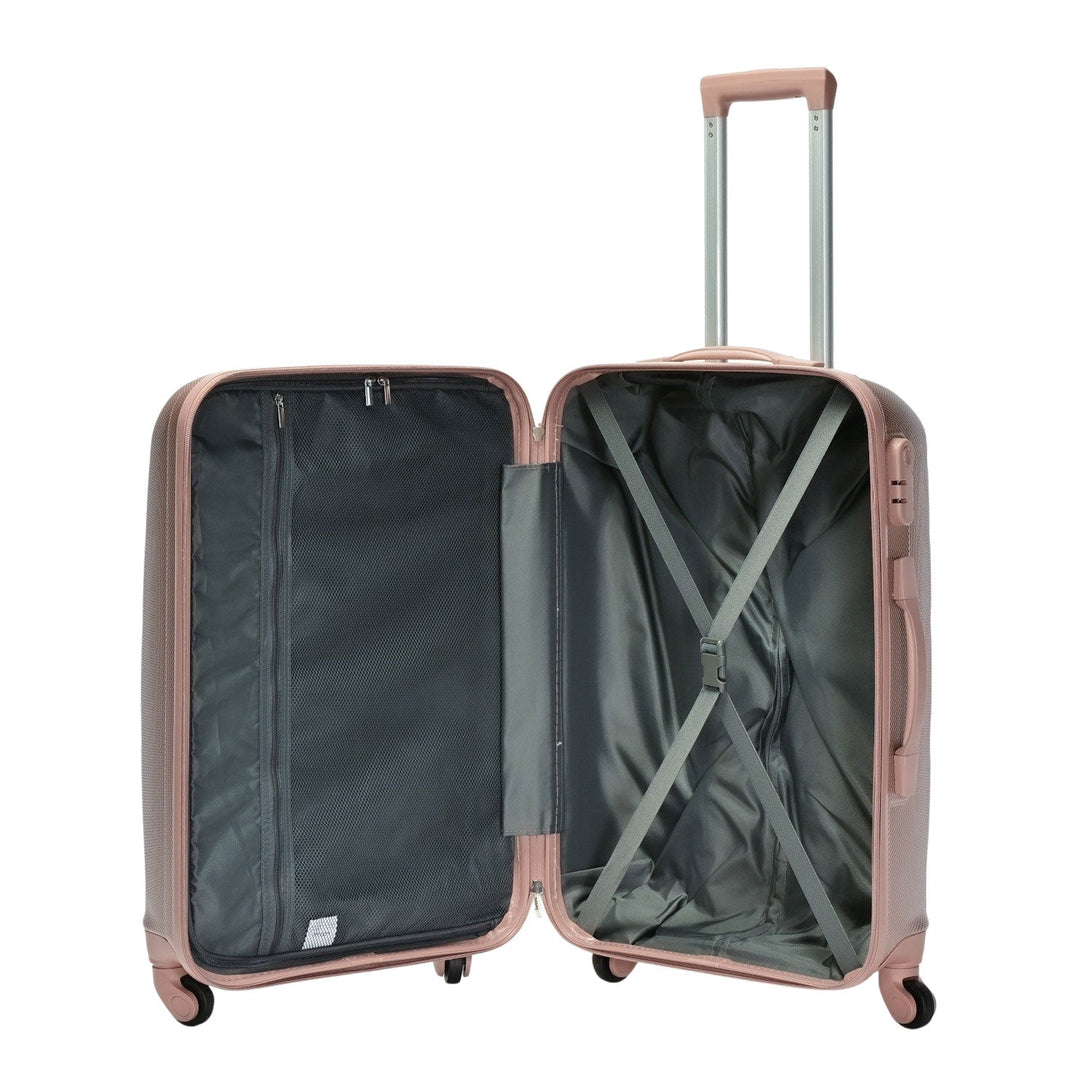 BONTOUR "Horizontal" Valiza medie cu 4 roti , 67x44x26 cm, marime M, Rosegold