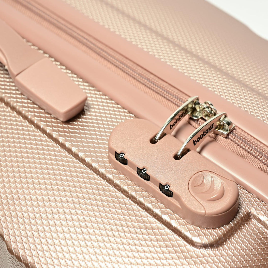 BONTOUR "Horizontal" Valiza medie cu 4 roti , 67x44x26 cm, marime M, Rosegold
