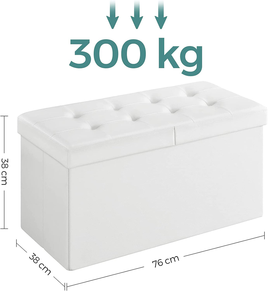 Banca de depozitare pliabil 80L, alb
