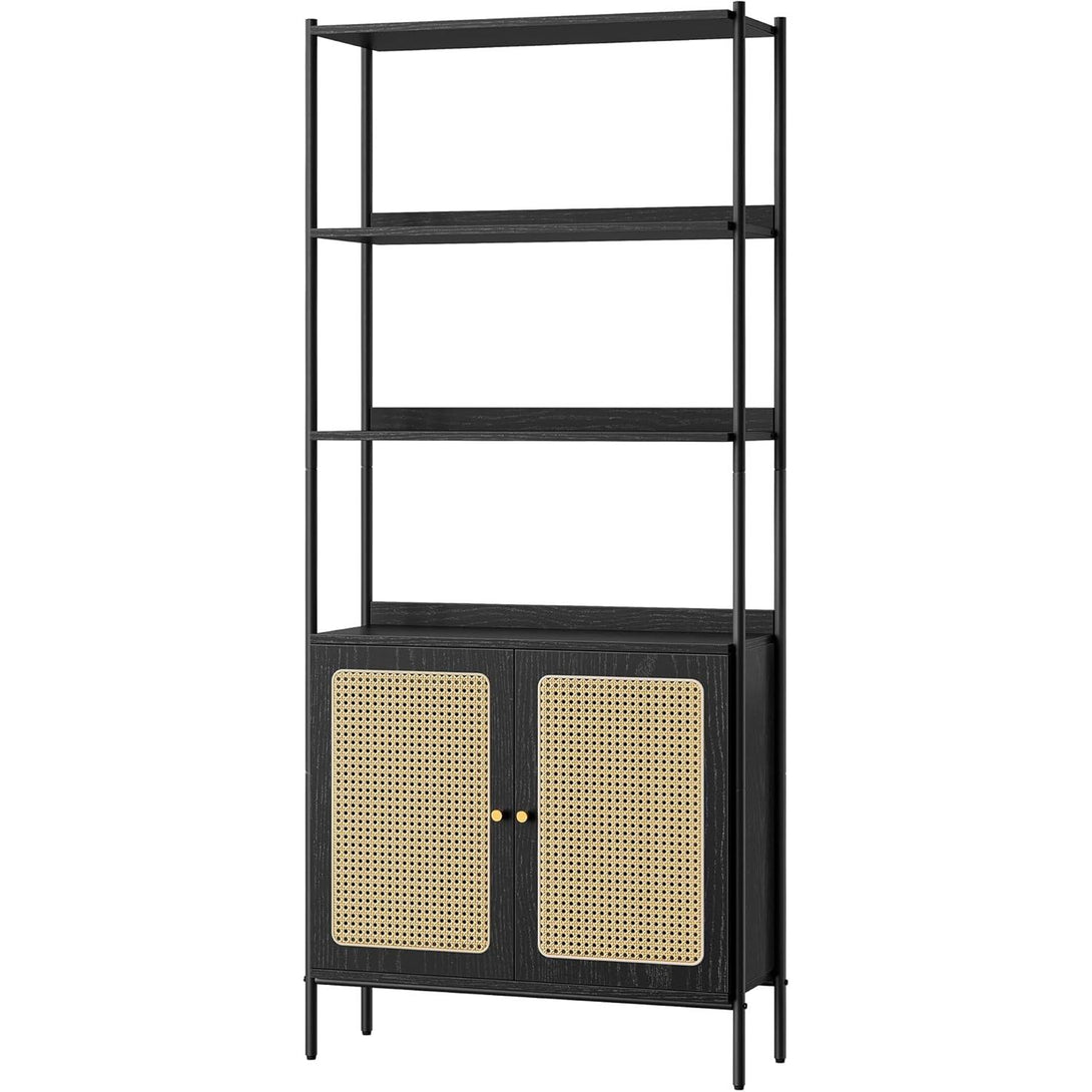 Biblioteca cu 6 niveluri , stil Boho , cadru metalic ,negru
