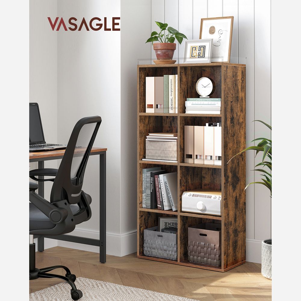Biblioteca cu 8 cuburi 65,5 x 30 x 13,5 cm, maro rustic