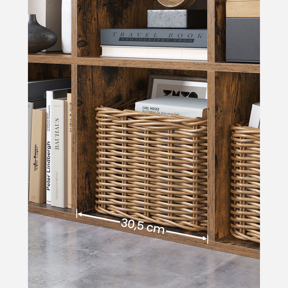 Biblioteca cu 8 cuburi 65,5 x 30 x 13,5 cm, maro rustic