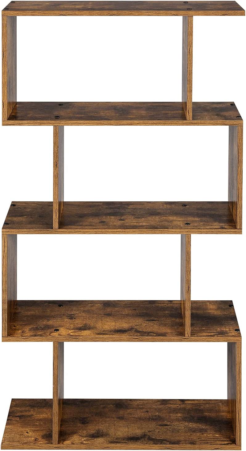 Bibliotecă pe 4 nivele 70 x 24 x 127cm maro rustic