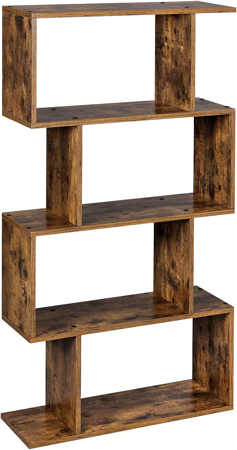 Bibliotecă pe 4 nivele 70 x 24 x 127cm maro rustic