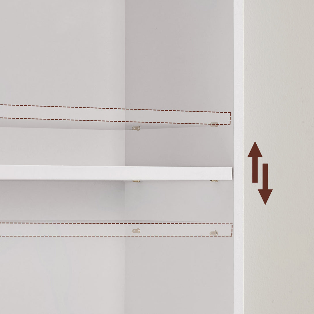 Bibliotecă, raft deschis cu 6 niveluri, unitate de rafturi verticale, 24 x 40 x 178,5 cm, alb