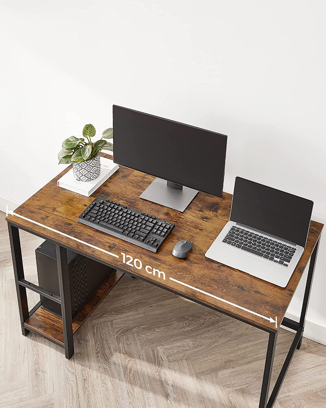 Birou, masă computer cu 2 rafturi pe partea stângă sau dreapta 120 x 60 x 75 cm