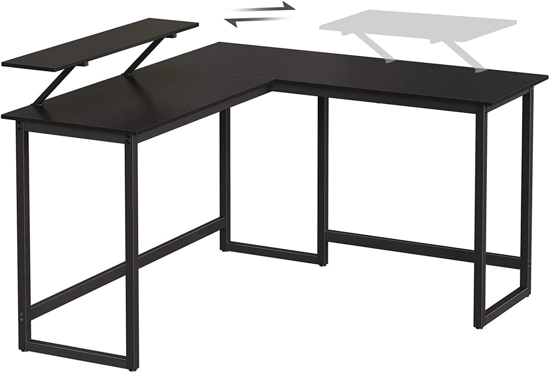 Birou, masă computer în formă de L cu suport pentru monitor 140 x 130 x 89 cm