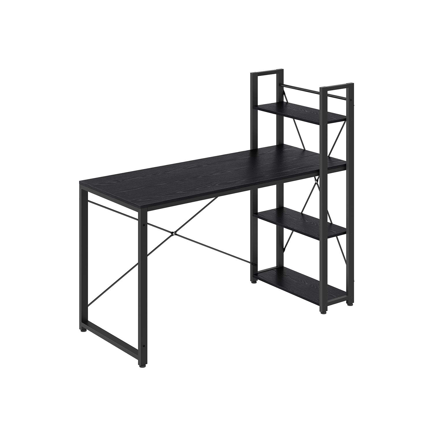 Birou pentru computer cu rafturi de depozitare, negru – Vashome.ro
