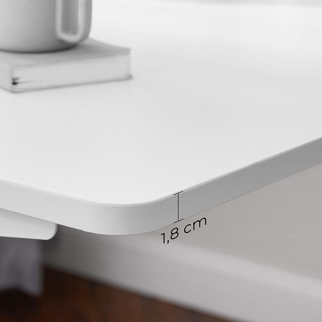 Blat pentru birou electric reglabil, alb din MDF