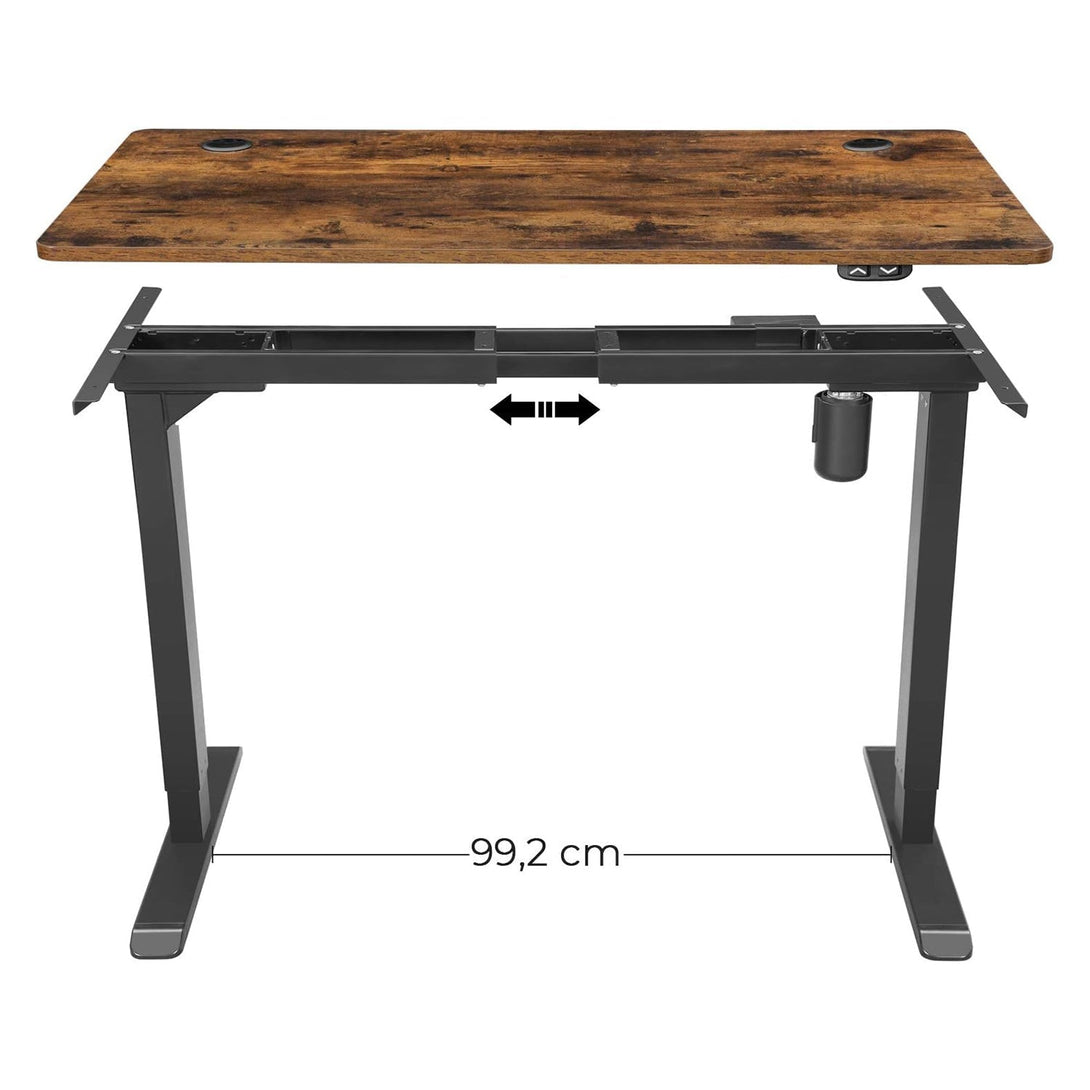 Blat pentru birou electric reglabil, maro -rustic