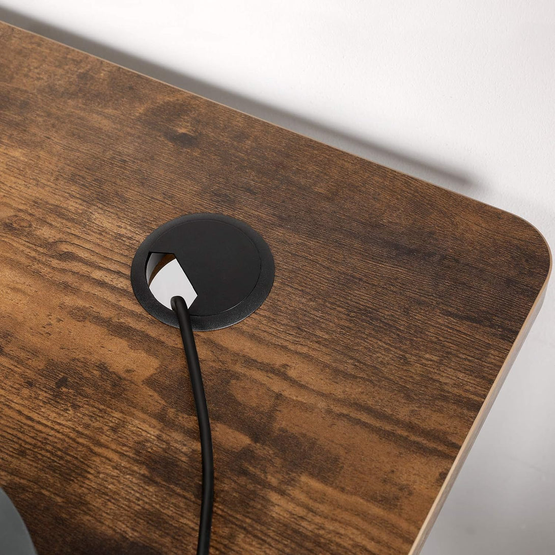 Blat pentru birou electric reglabil, maro -rustic