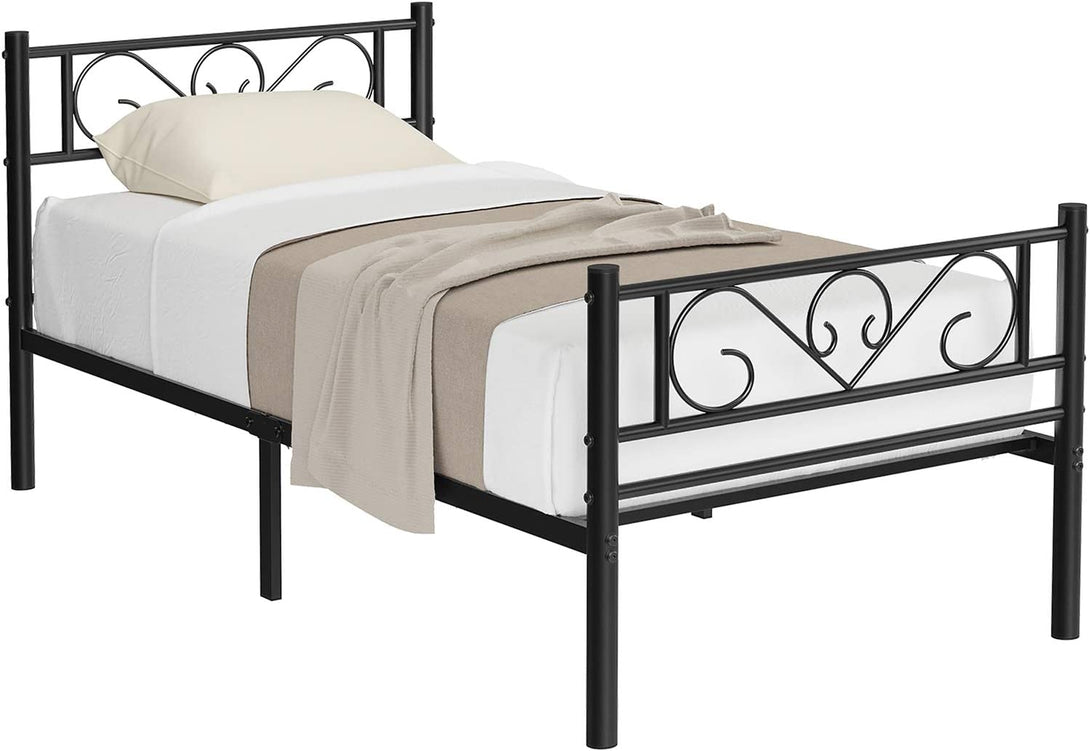 Cadru pat simplu, cadru pat metalic, negru