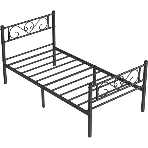 Cadru pat simplu, cadru pat metalic, negru