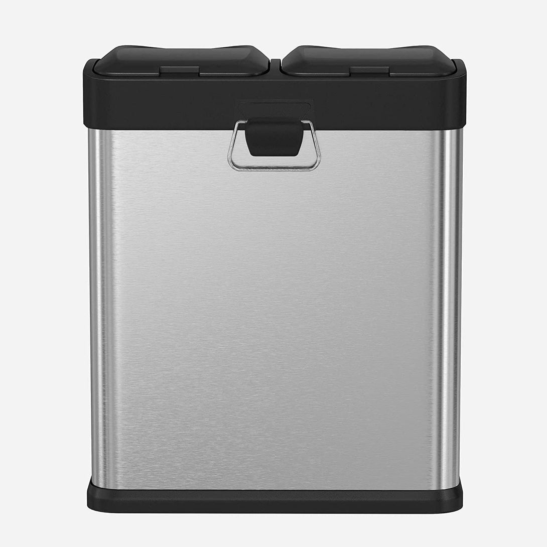 Colector de gunoi, colector selectiv de gunoi, otel, 30 litri, 2 x 15L