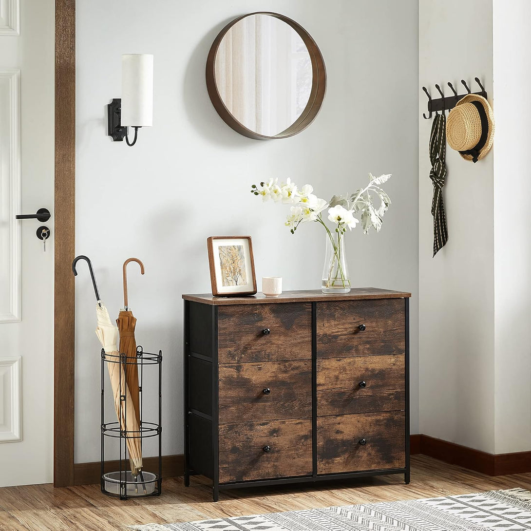 Comodă, dulap depozitare, comodă 30x80x71 cm maro rustic și negru clasic