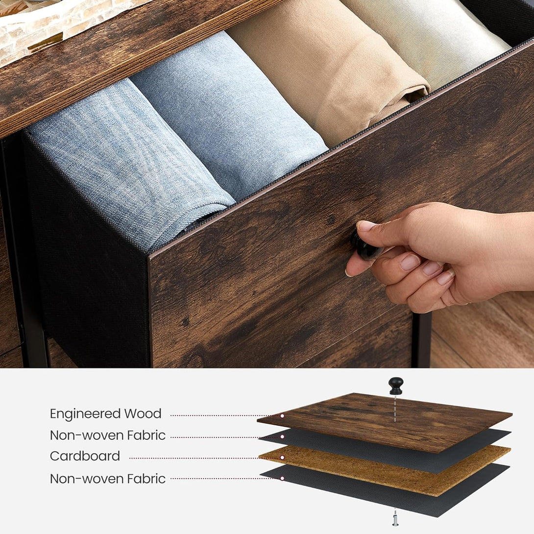 Comodă, dulap depozitare, comodă 30x80x71 cm maro rustic și negru clasic