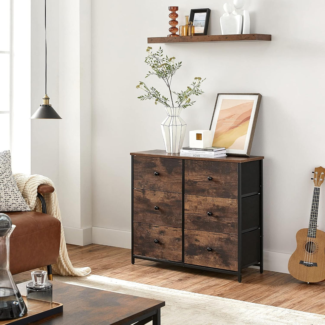 Comodă, dulap depozitare, comodă 30x80x71 cm maro rustic și negru clasic