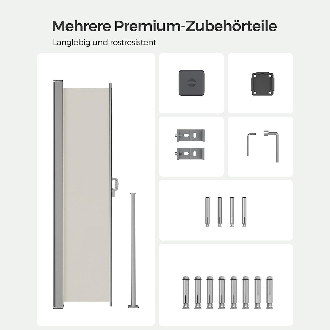 Copertina laterala, copertina retractabila, 180 x 350 cm, taupe