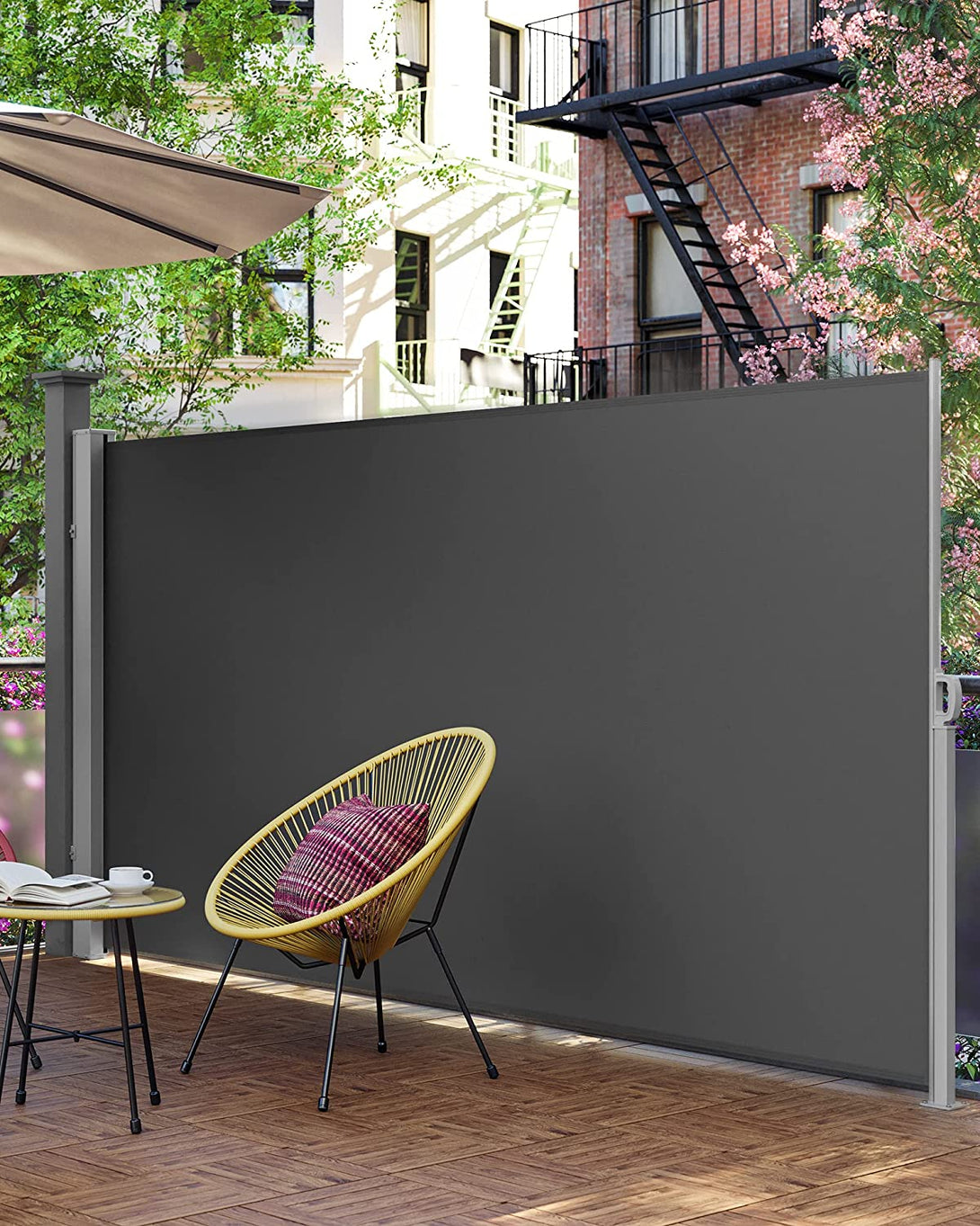 Copertina laterala pentru balcon si terasa 300 x 160, cm, gri fum