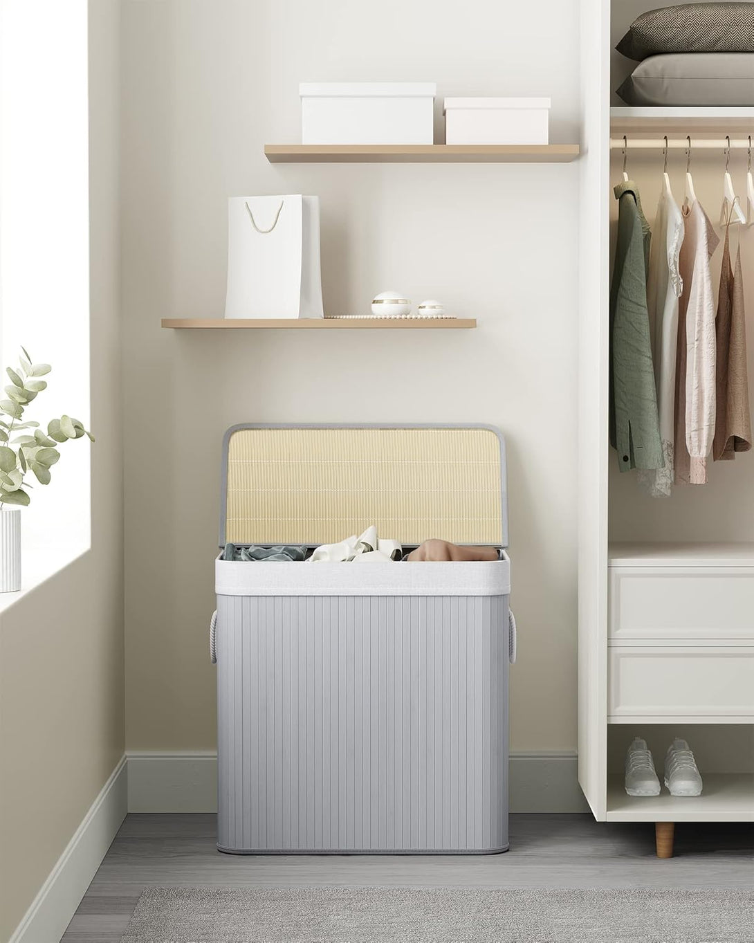 Cos de haine cu 3 compartimente, 150L, gri