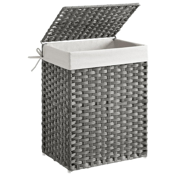 Coș de rufe, coș de rufe țesut manual, gri