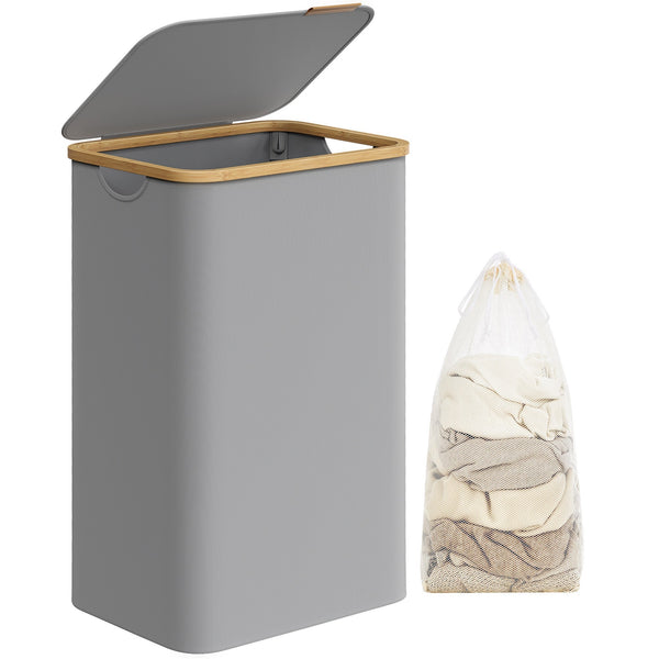 Cos de rufe cu capac, cos de rufe 90 L, 42 x 32 x 70,5 cm, gri