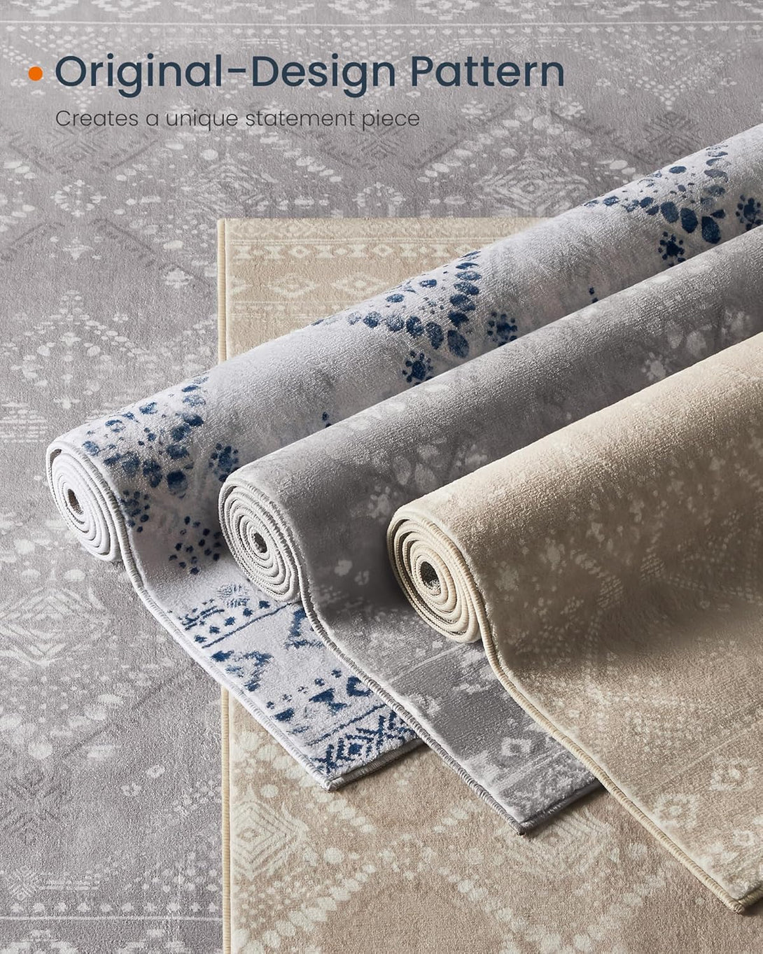 Covor 120x70cm , antiderapant , stil boho , cappucino-bej