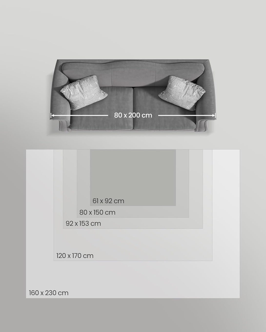 Covor HOME, 120 x 170 cm, covor antiderapant, gri