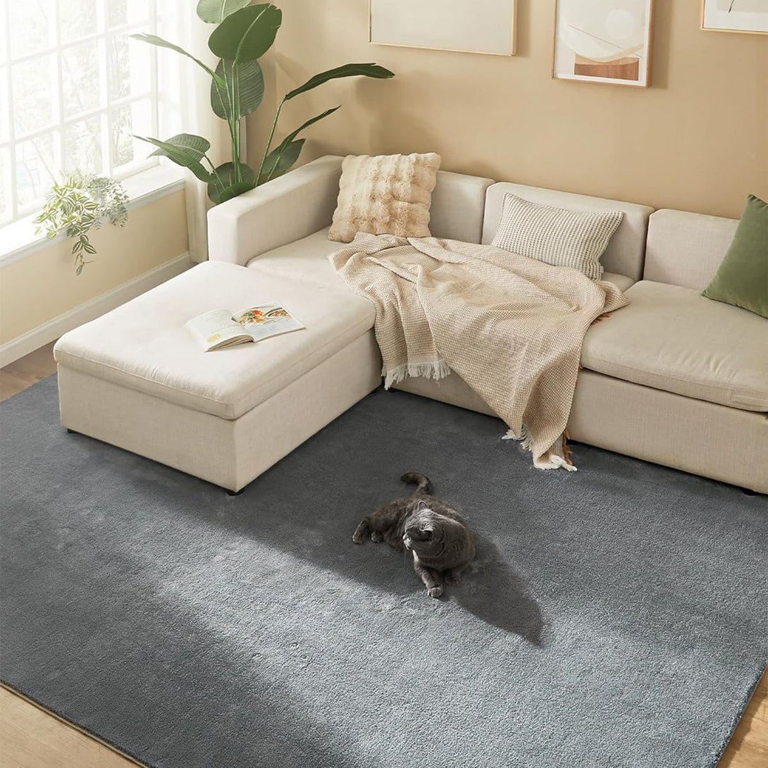 Covor antiderapant mare 200x290 cm , stil modern , gri