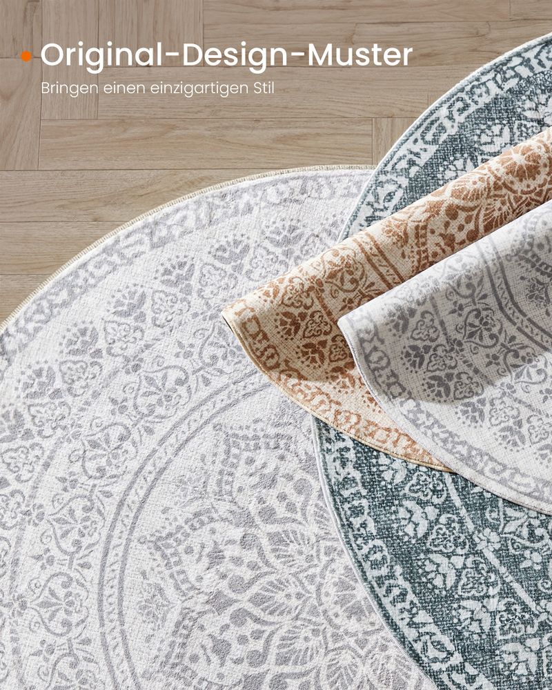 Covor living 120 cm rotund , stil boho , gri