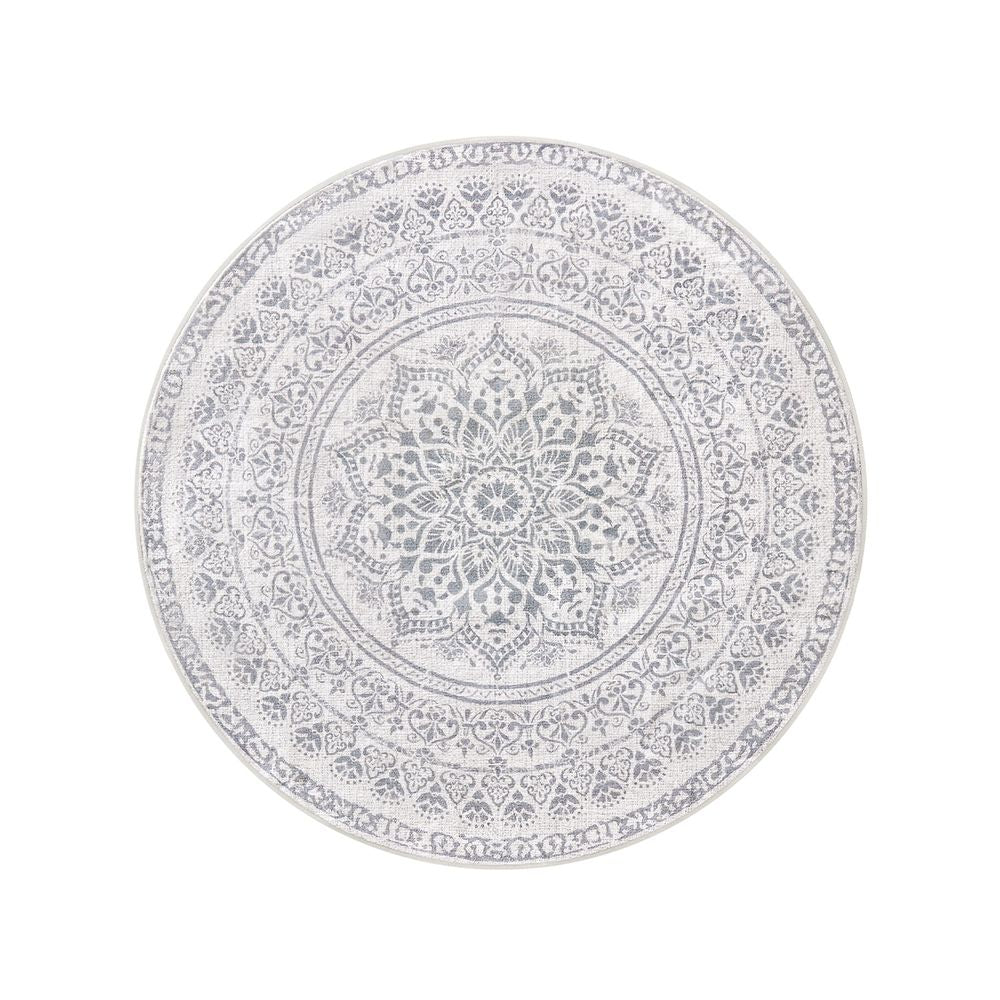 Covor living 120 cm rotund , stil boho , gri