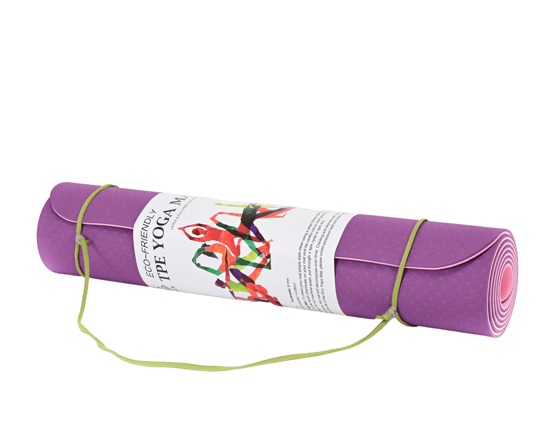 Covoraș de yoga 6 mm, Covoraș de yoga ecologic, Covoraș de exerciții anti-alunecare, violet | BONTOUR