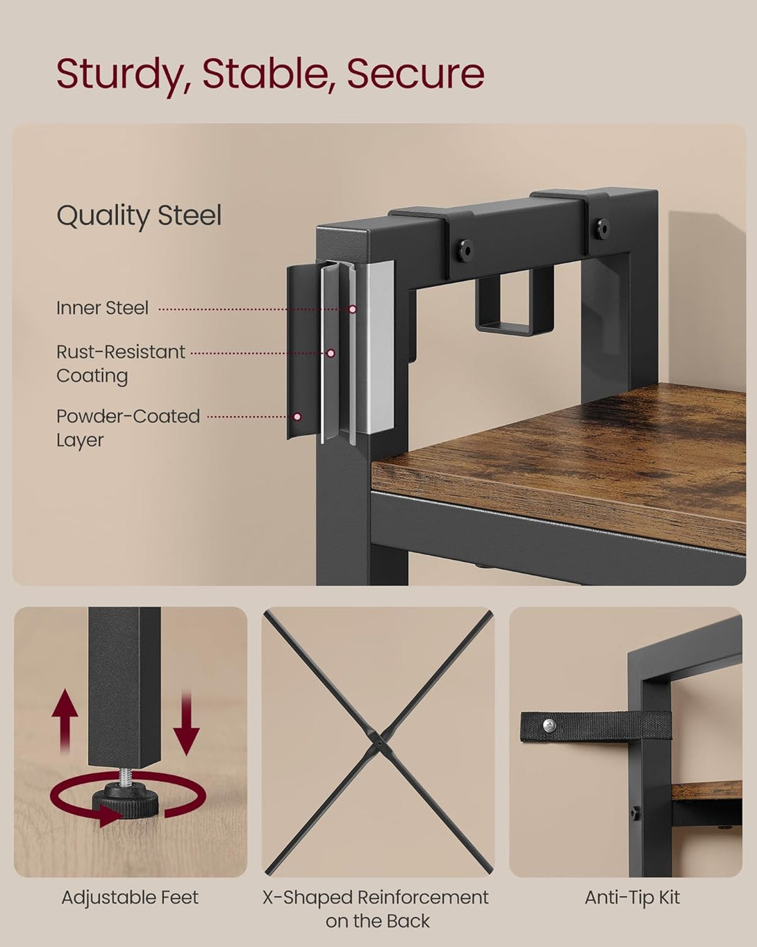 Cuier cu spatiu de depozitare pantofi 140x120x190 cm, maro/negru