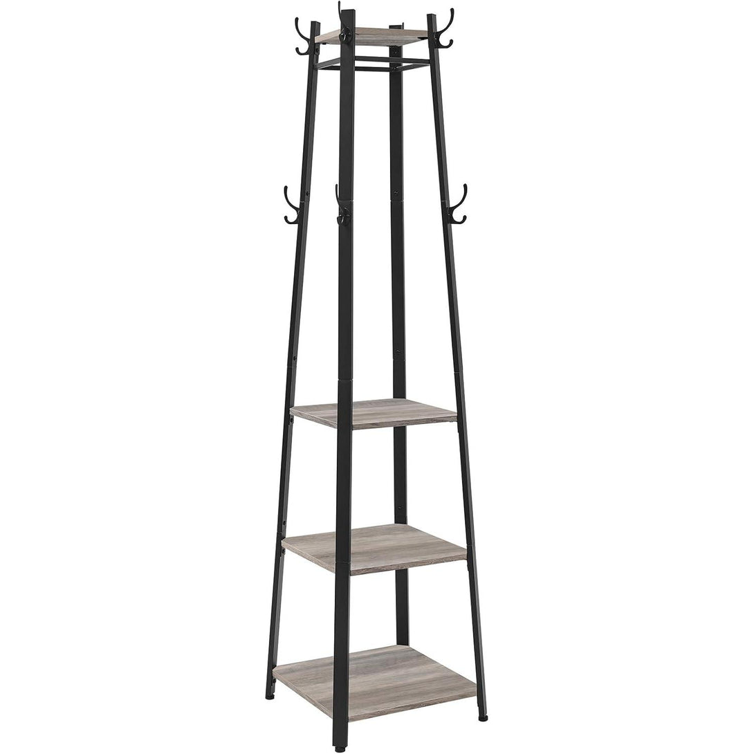 Cuier de haine , 3 niveluri , cadru din otel , stil industrial , gri -negru