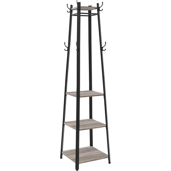 Cuier de haine , 3 niveluri , cadru din otel , stil industrial , gri -negru