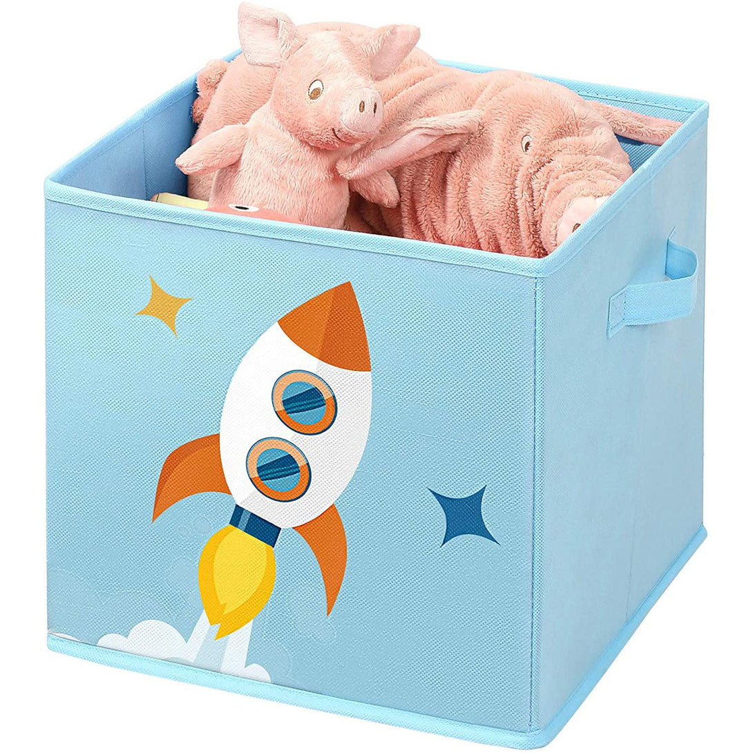 Cutii de depozitare pliabile, Cutii pentru organizarea jocurilor 30 x 30 x 30 cm, albastru