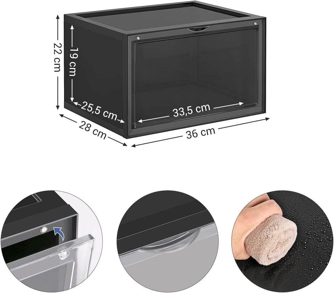 Cutii de pantofi, cu usa transparenta, depozitare pantofi din plastic 36 x 28 x 22 cm