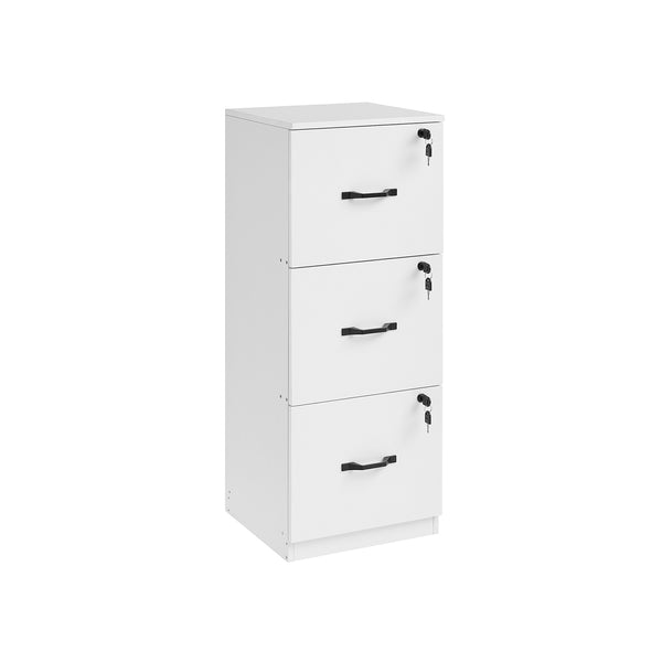 Dosar cu 3 sertare, Dosar home office, cu 3 sertare blocabile, alb