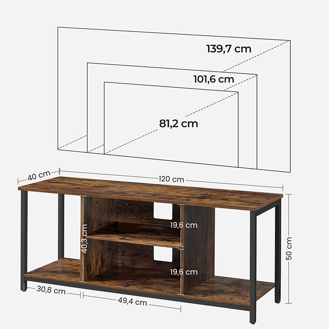 Dulap TV, suport TV 120 x 50 x 40 cm vintage maro