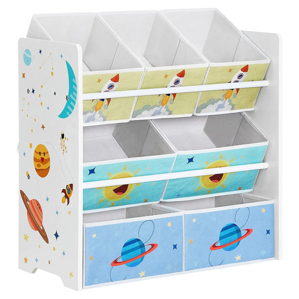 Dulap de depozitare pentru jucarii , design colorat , alb