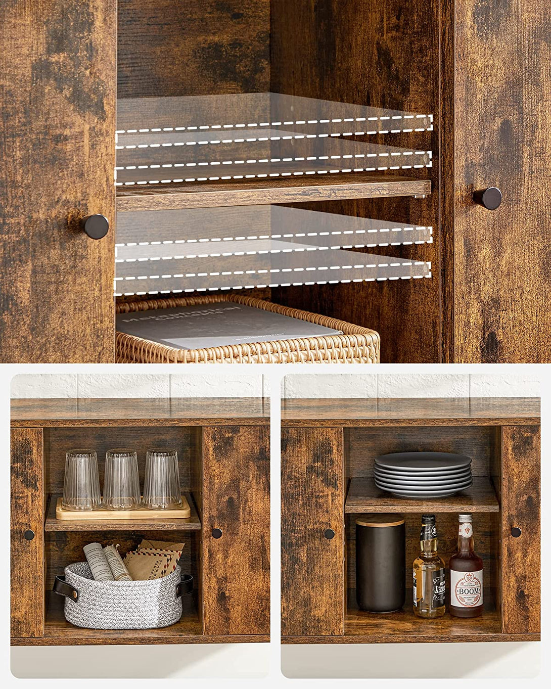 Dulap lateral cu suprafață de sticlă, Consolă 100 x 35 x 80 cm