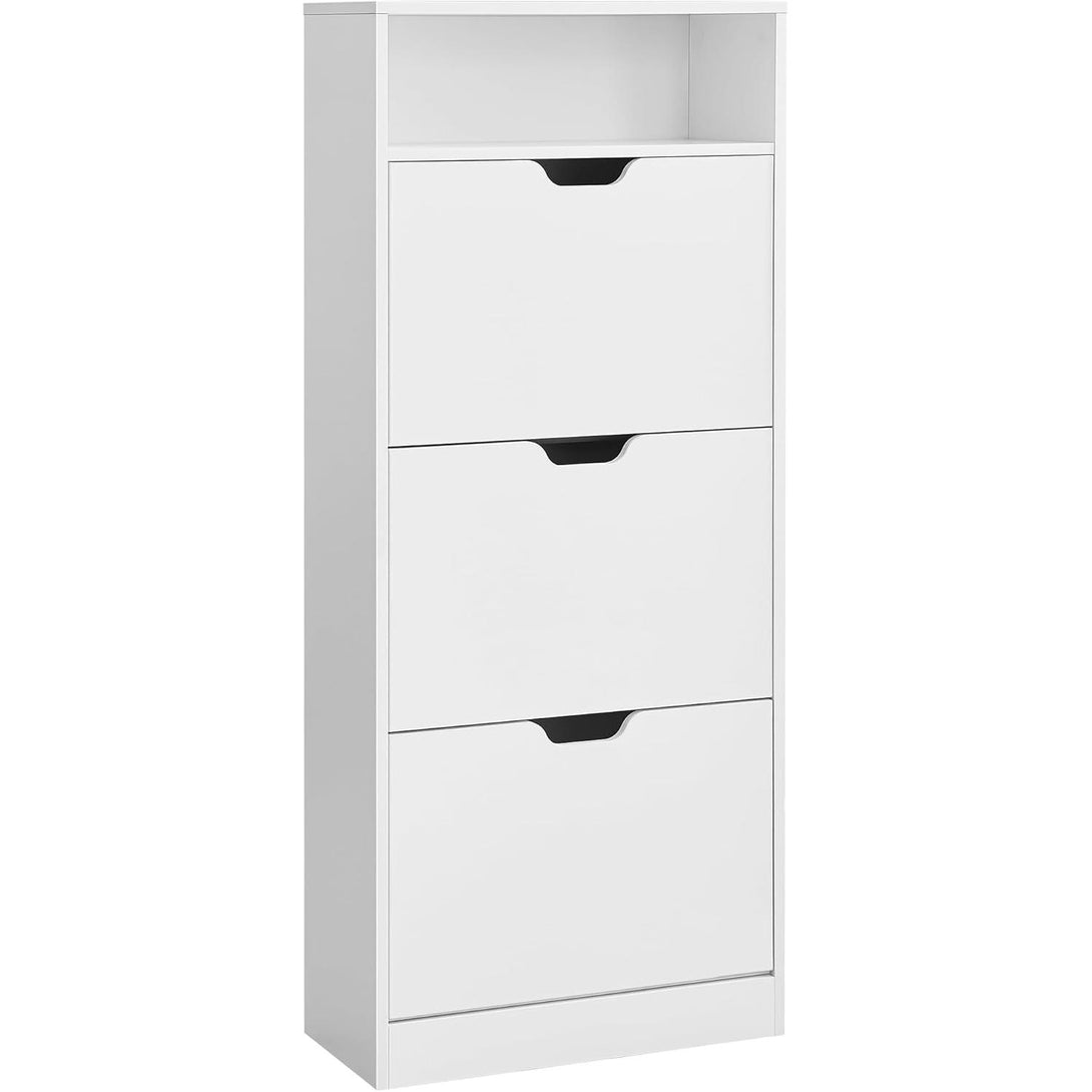Dulap pentru pantofi cu 3 comparimente , reglabil , alb
