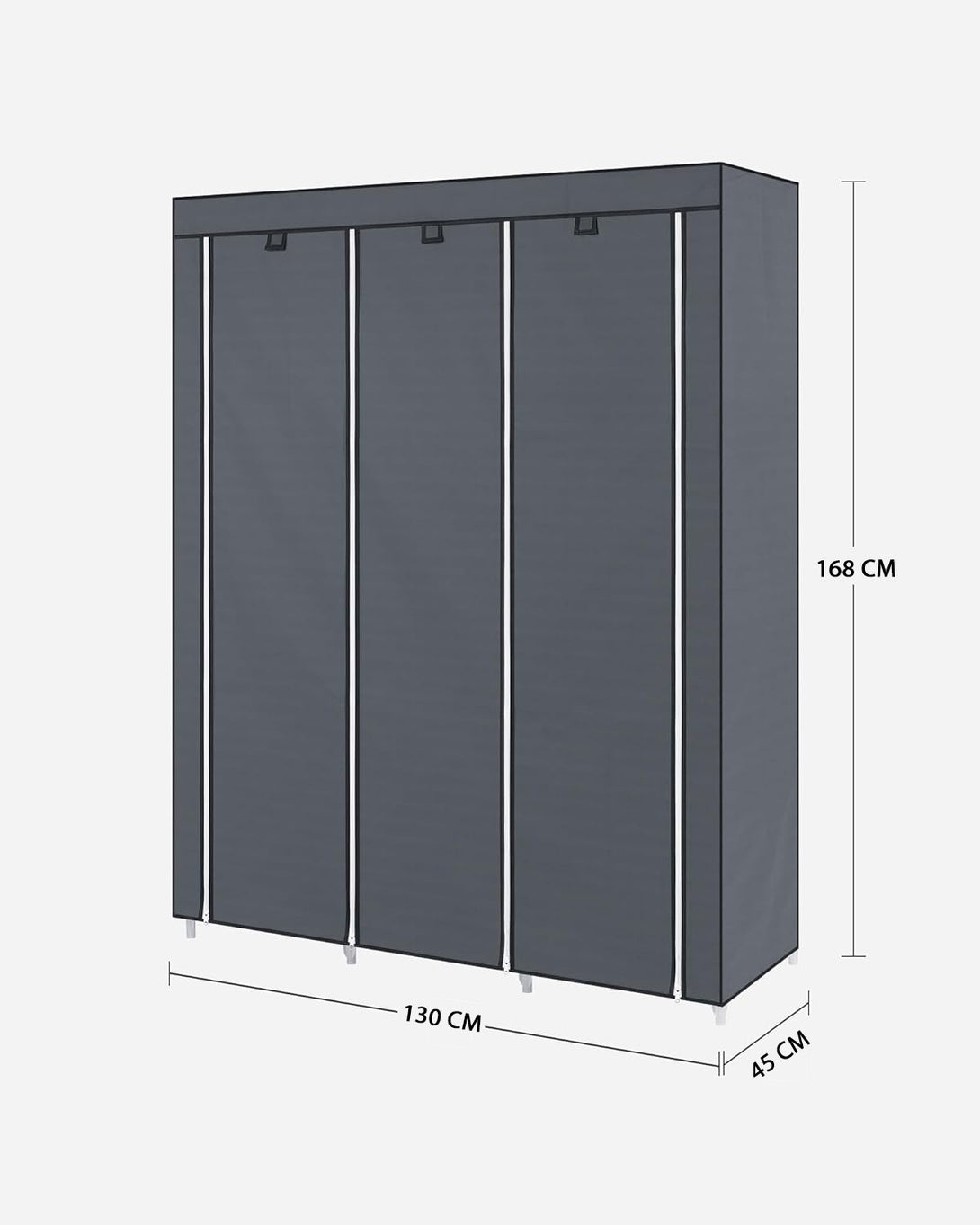 Dulap portabil 130 x 45 x 168 cm, gri