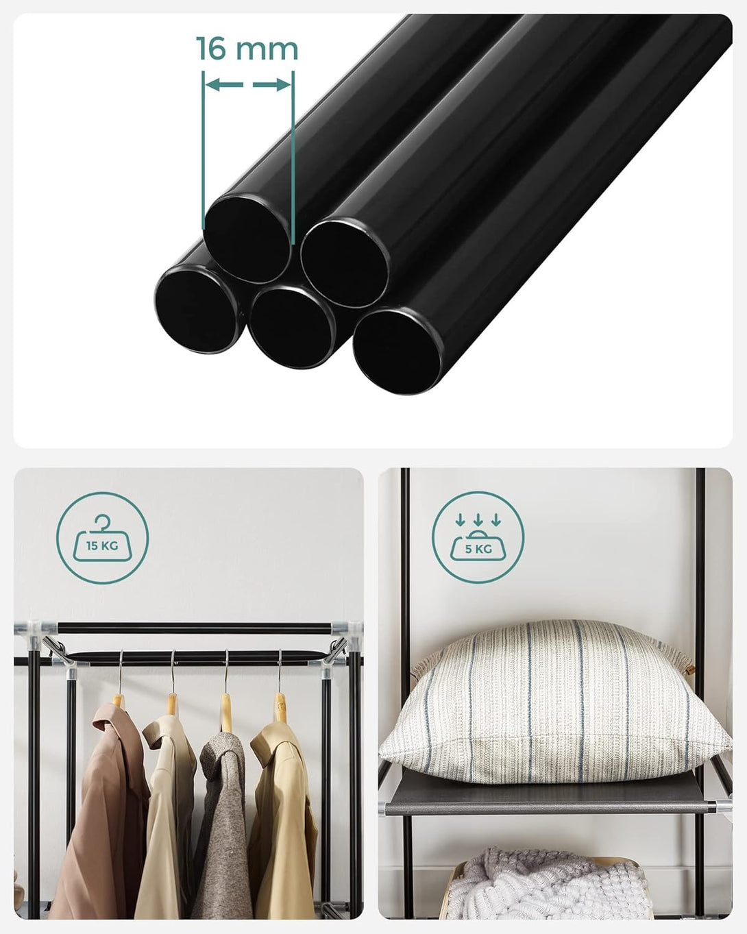 Dulap portabil 130 x 45 x 168 cm, gri