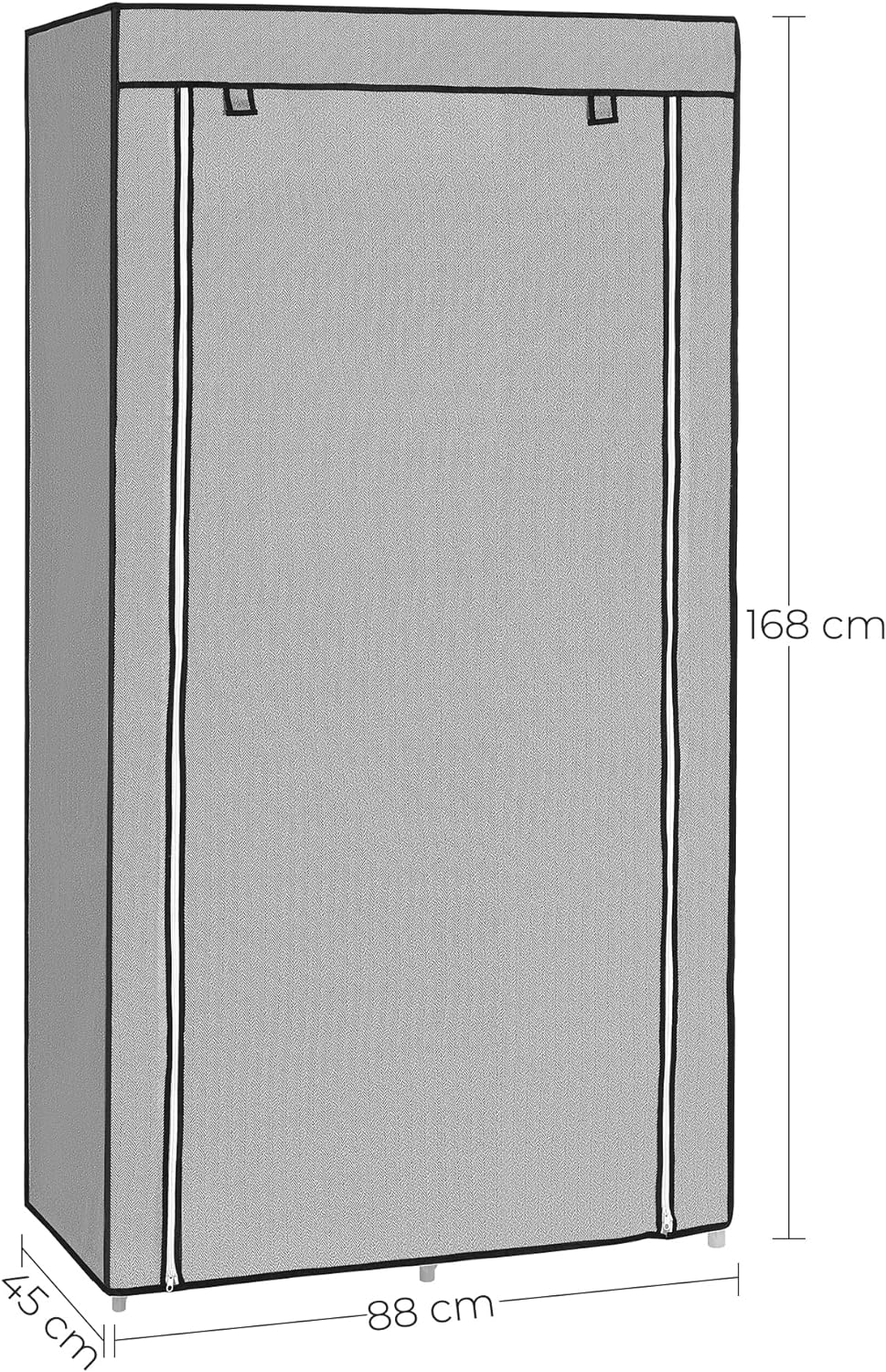 Dulap textil pentru haine , 6 niveluri , cadru metalic , gri | Songmics