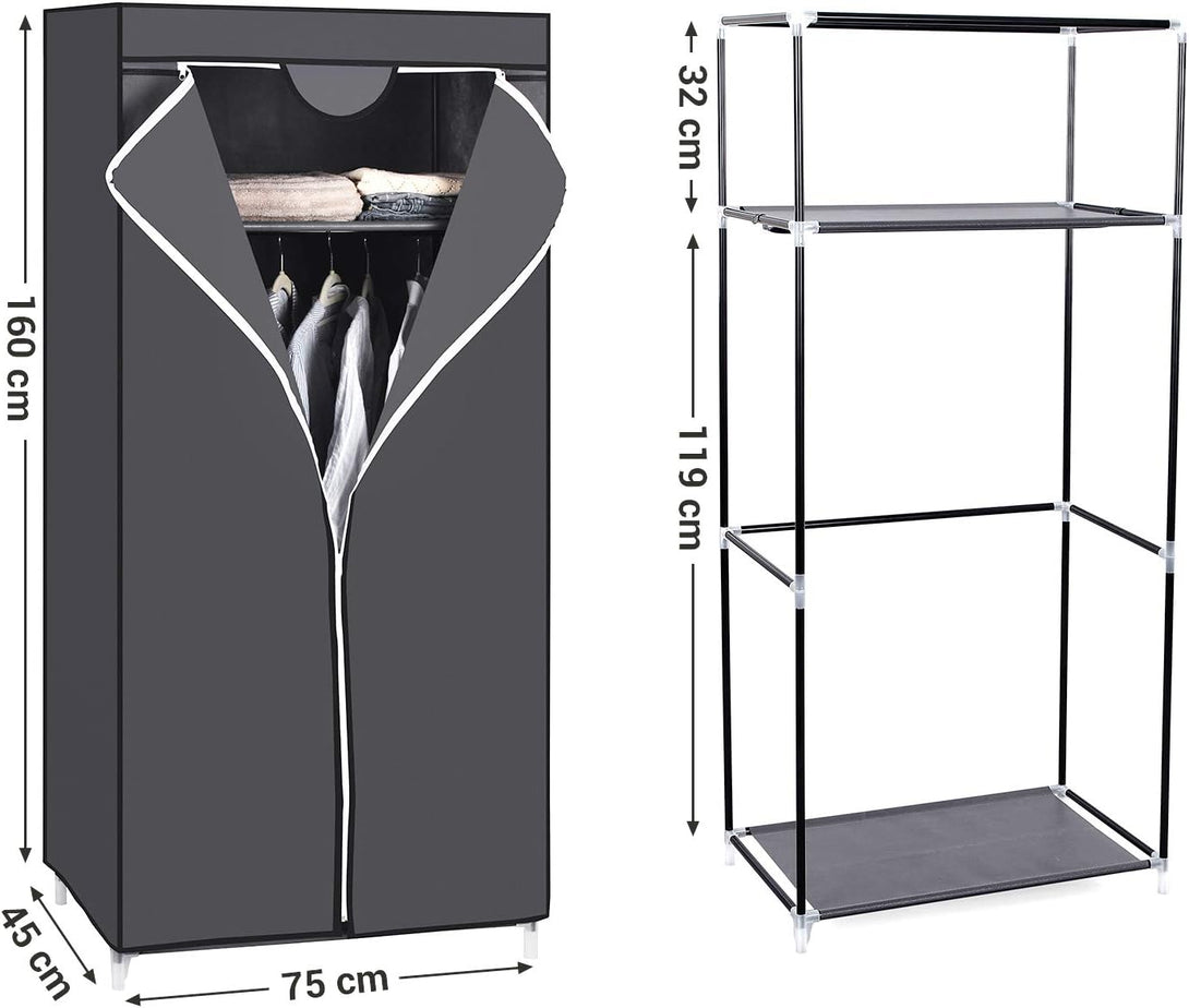 Dulap textil pentru haine , organizator , gri | Songmics