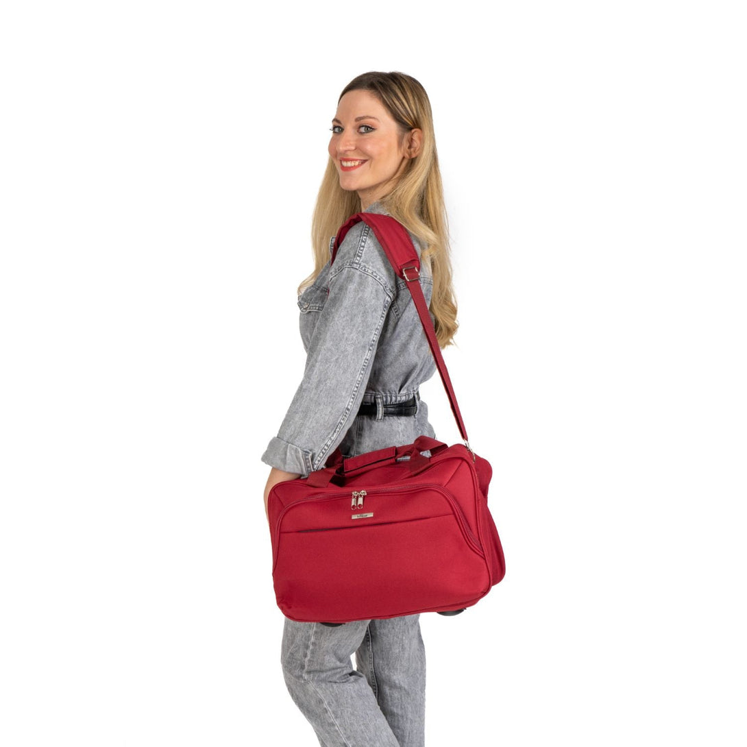 Geantă de mână Wizzair 40x30x20 cm, geantă de călătorie BONTOUR, roșu
