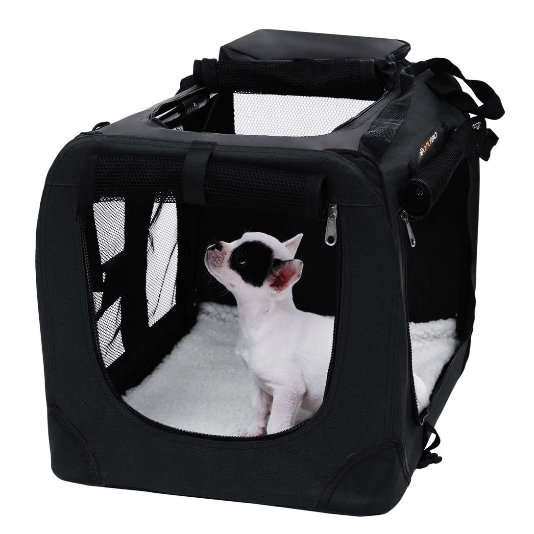 Geanta de transport pentru animale de companie pliabil din material textil, S, negru